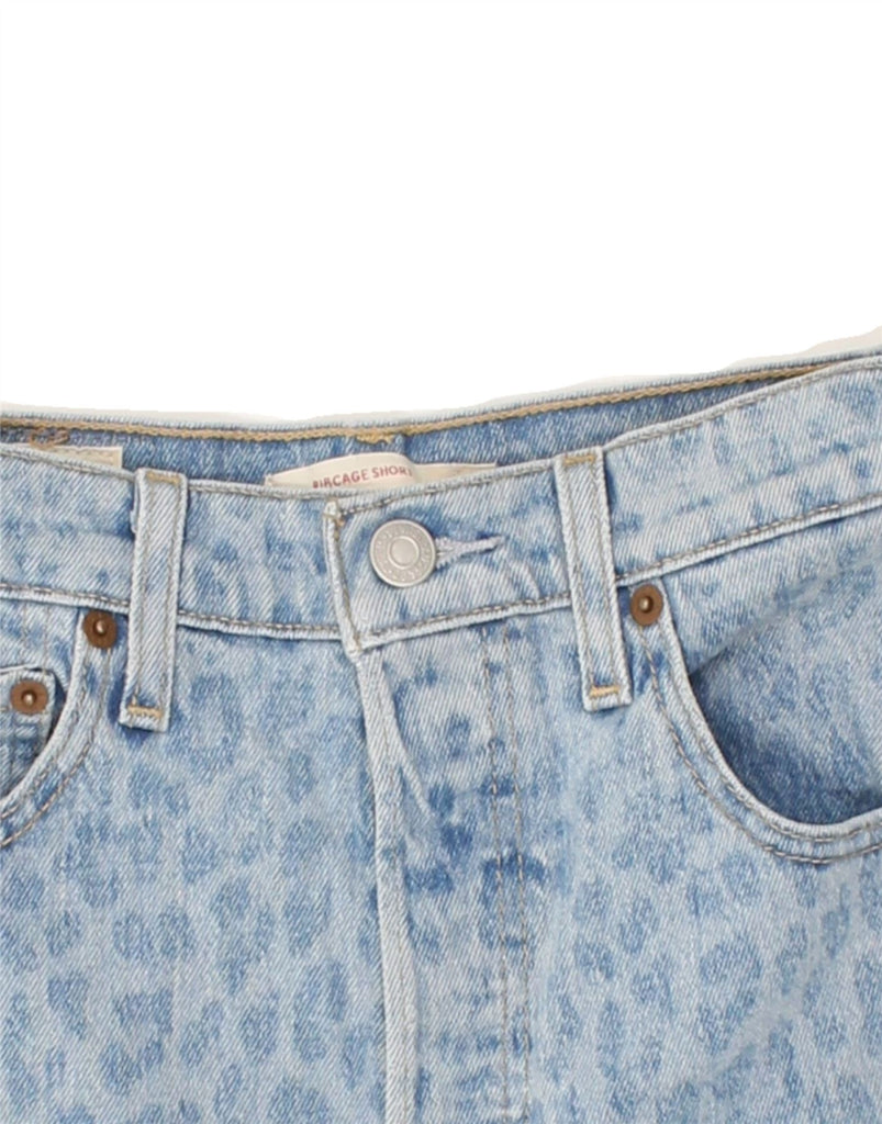 LEVI'S Womens Denim Shorts W25 XS Blue Animal Print Cotton | Vintage Levi's | Thrift | Second-Hand Levi's | Used Clothing | Messina Hembry 