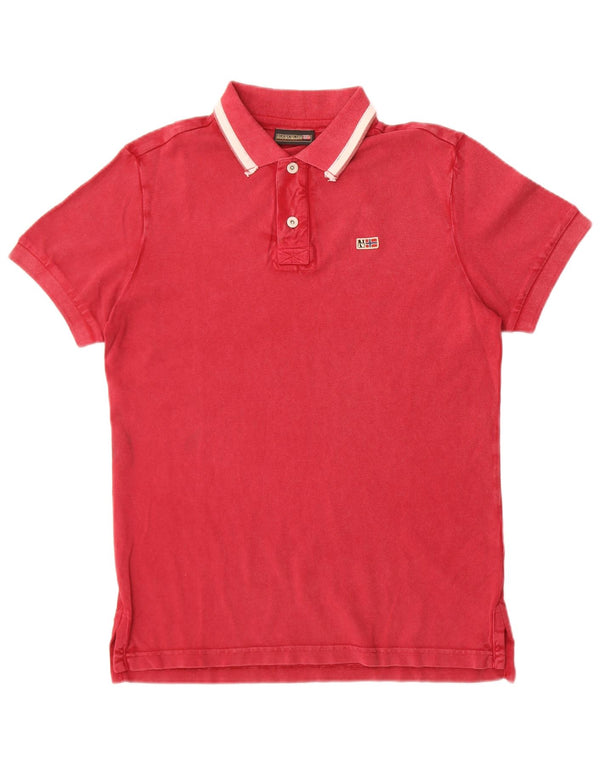Napapijri Mens Geographic Polo Shirt Small Maroon