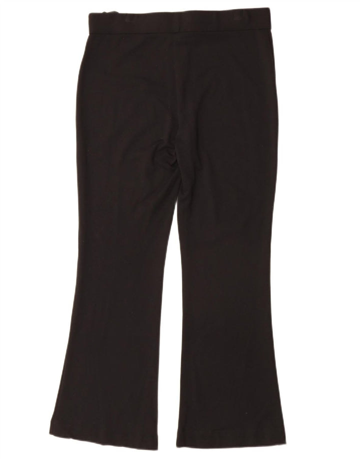 Marks & Spencer Womens Flare Trousers UK 12 Medium W30 L28 Black Viscose