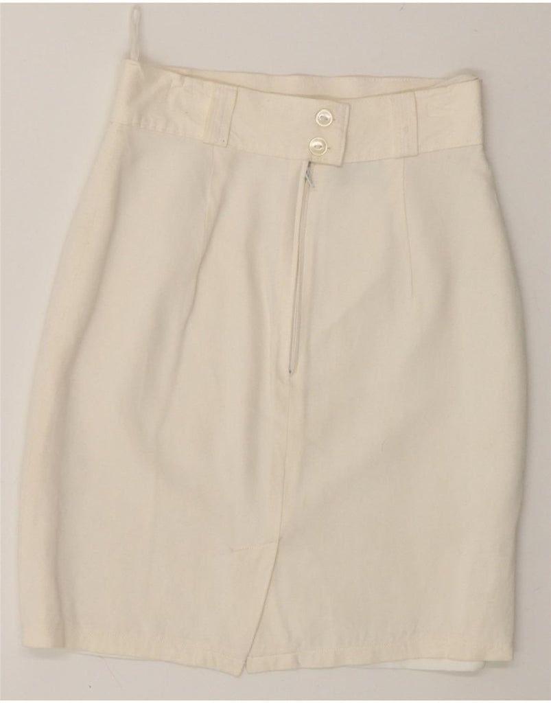 VINTAGE Womens Pencil Skirt EU 34 XS W24  Off White Vintage Vintage and Second-Hand Vintage from Messina Hembry 