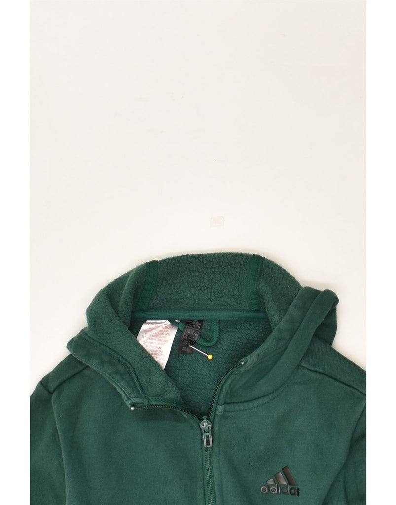 ADIDAS Boys Zip Hoodie Sweater 7-8 Years Green Colourblock Cotton | Vintage Adidas | Thrift | Second-Hand Adidas | Used Clothing | Messina Hembry 