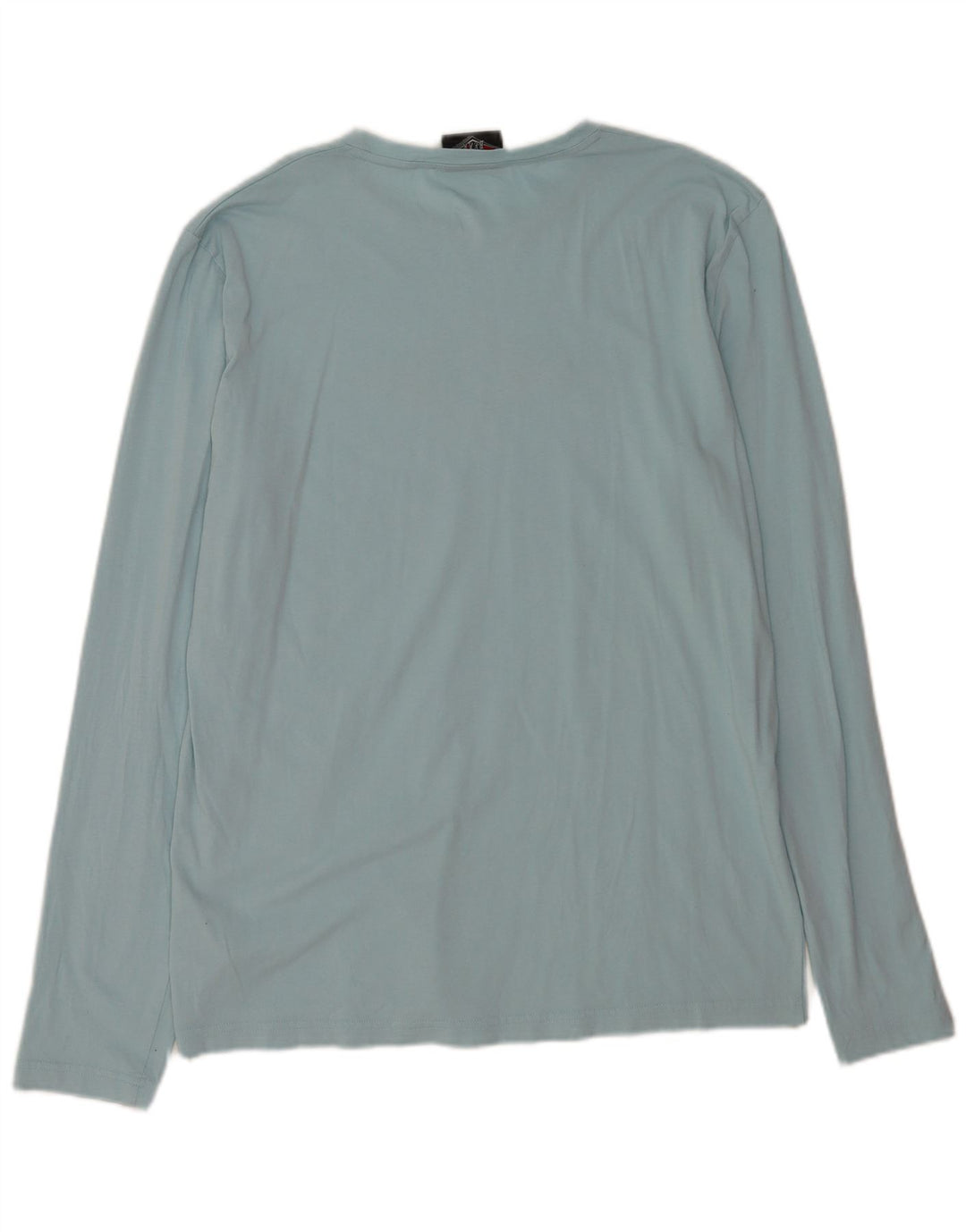 Bear Mens Graphic Top Long Sleeve Large Blue Cotton