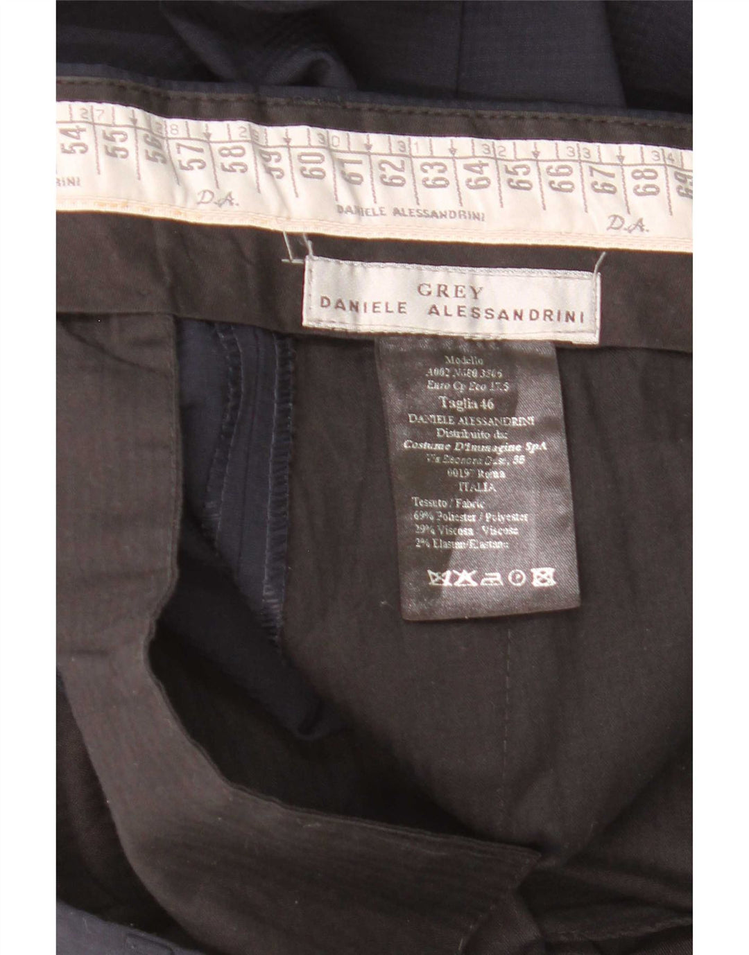 Daniele Alessandrini Mens 2 Piece Suit IT 46 Small W31 L33 Navy Blue