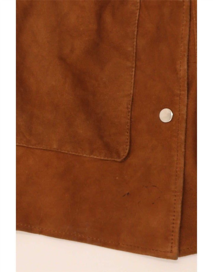 Pull & Bear Womens Suede Jacket UK 10 Small Beige
