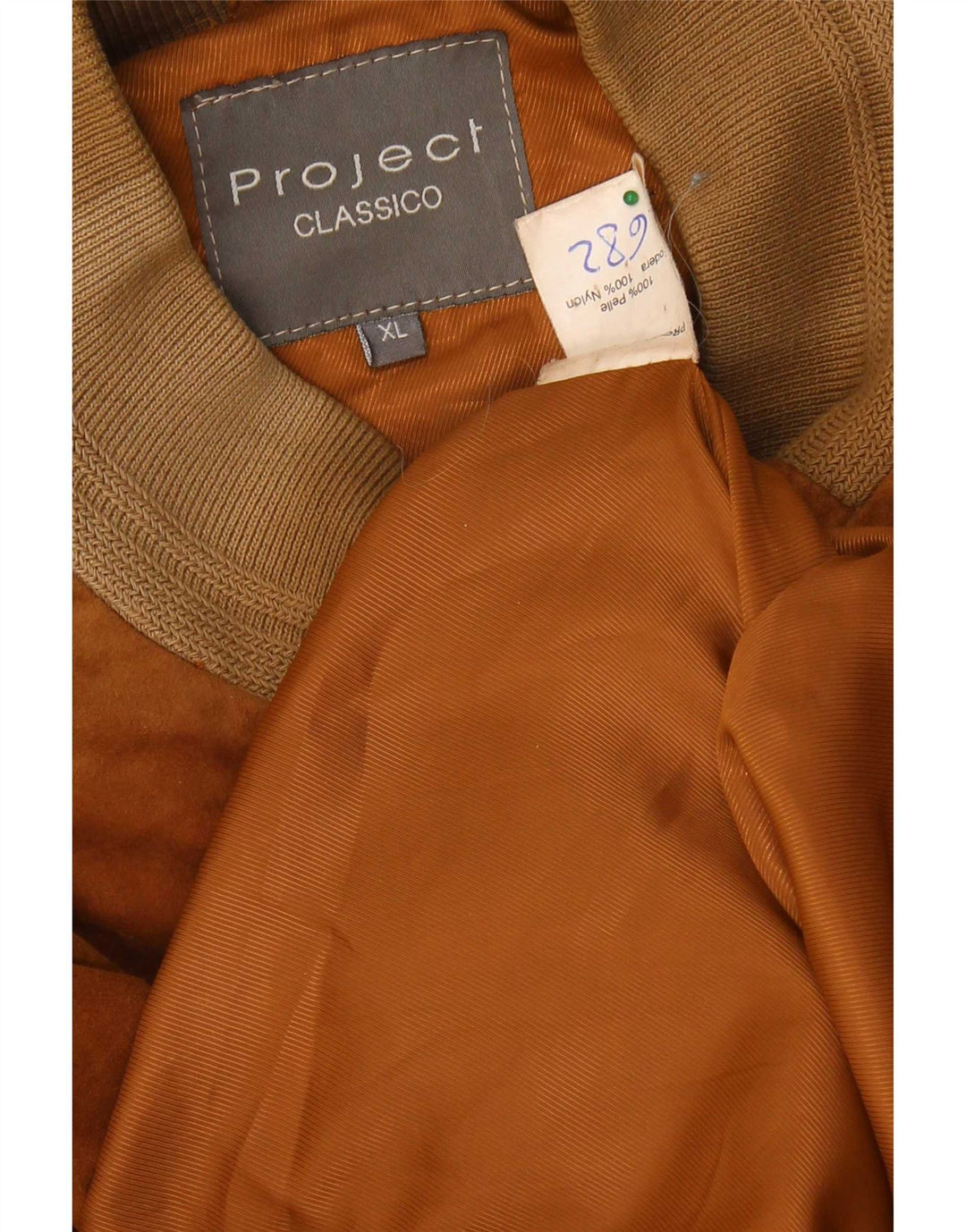 Project Classico Mens Suede Bomber Jacket UK 42 XL Brown Leather
