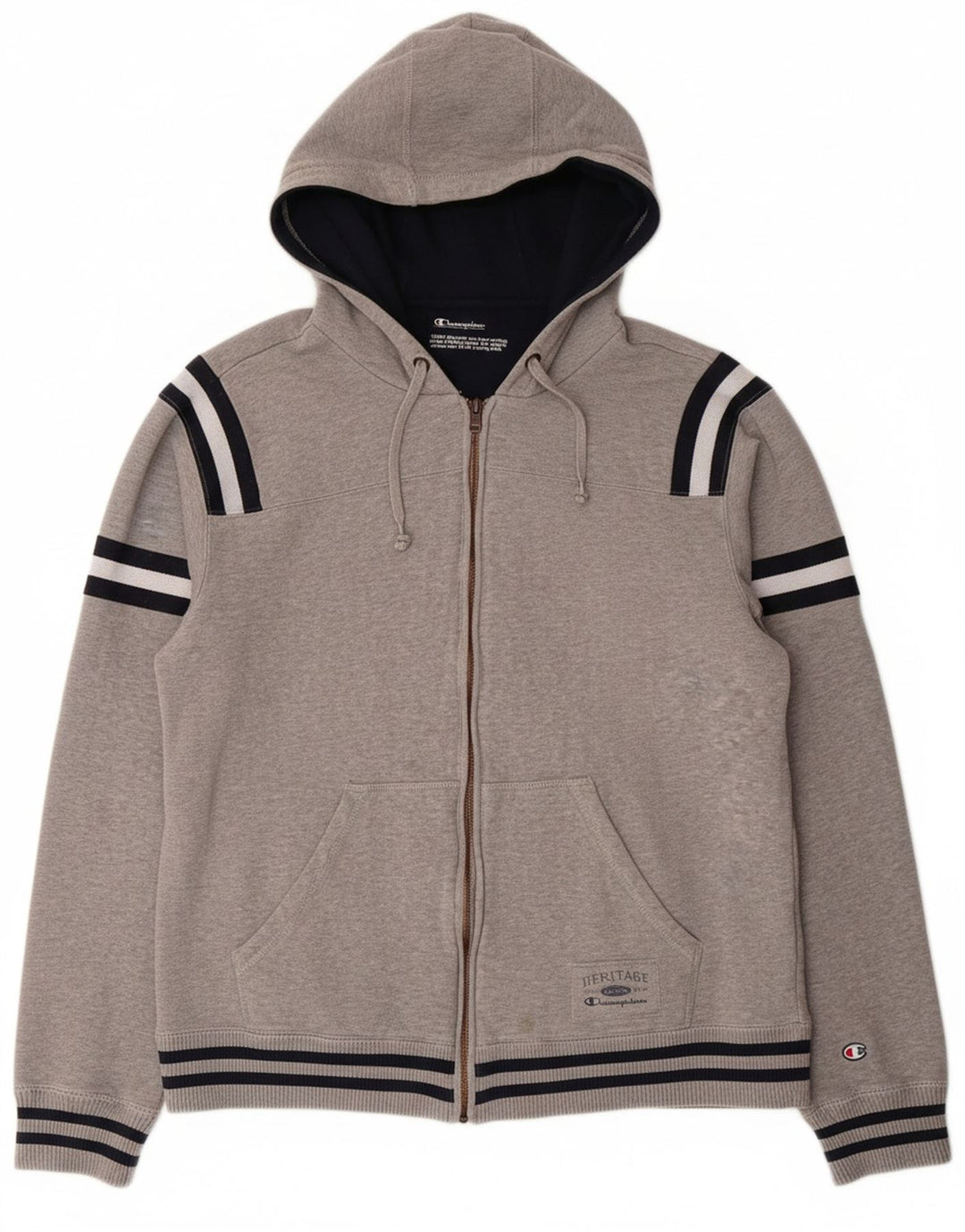 CHAMPION Womens Zip Hoodie Sweater UK 18 XL Grey Cotton