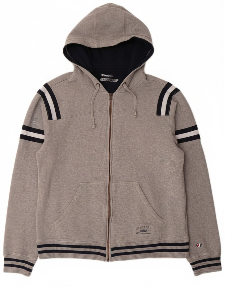 CHAMPION Womens Zip Hoodie Sweater UK 18 XL Grey Cotton