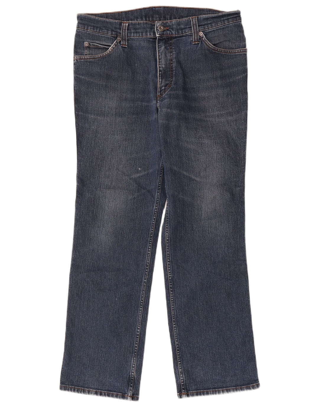 Mustang Mens Straight Jeans W35 L30 Navy Blue Cotton