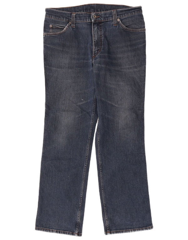 Mustang Mens Straight Jeans W35 L30 Navy Blue Cotton