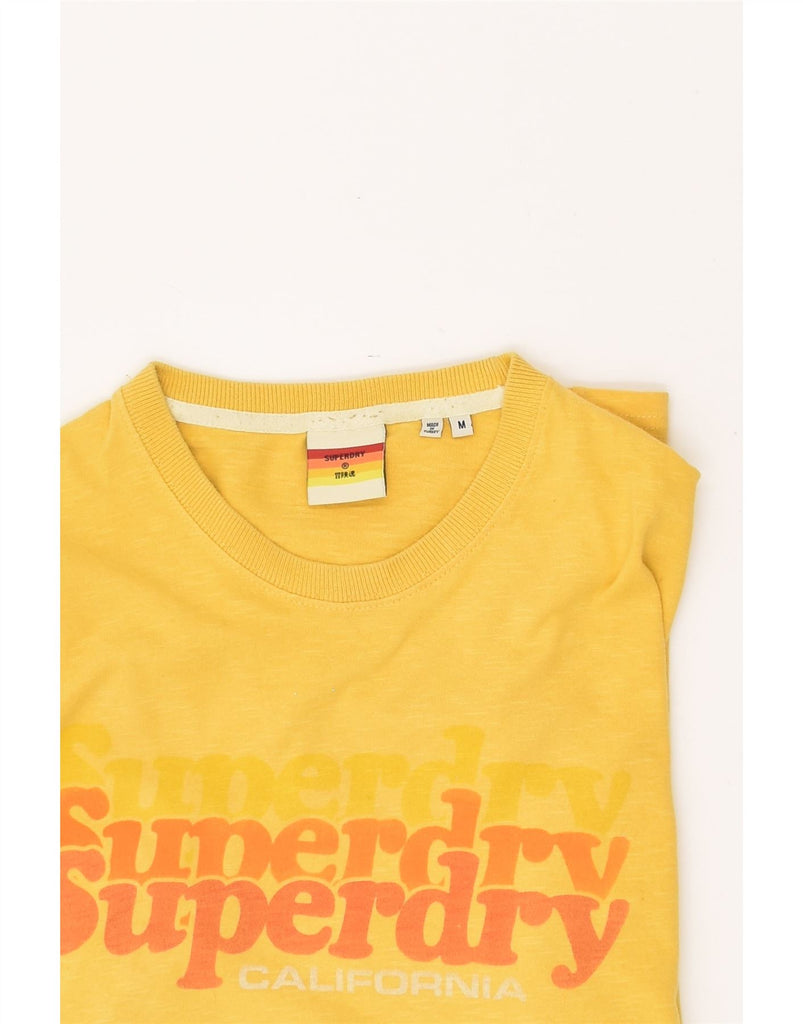 SUPERDRY Mens Graphic T-Shirt Top Medium Yellow Cotton | Vintage Superdry | Thrift | Second-Hand Superdry | Used Clothing | Messina Hembry 