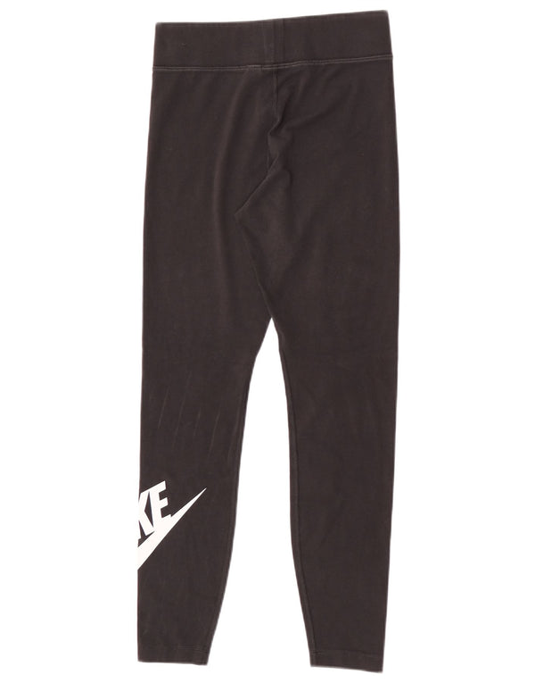 Nike Womens Graphic Leggings UK 12 Medium  Black Cotton