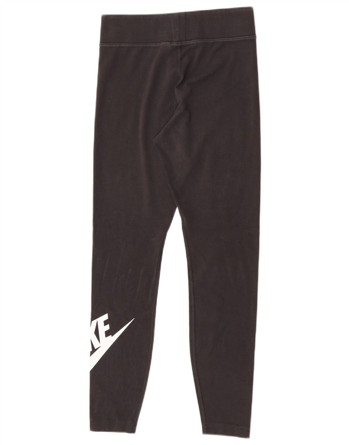 Nike Womens Graphic Leggings UK 12 Medium  Black Cotton