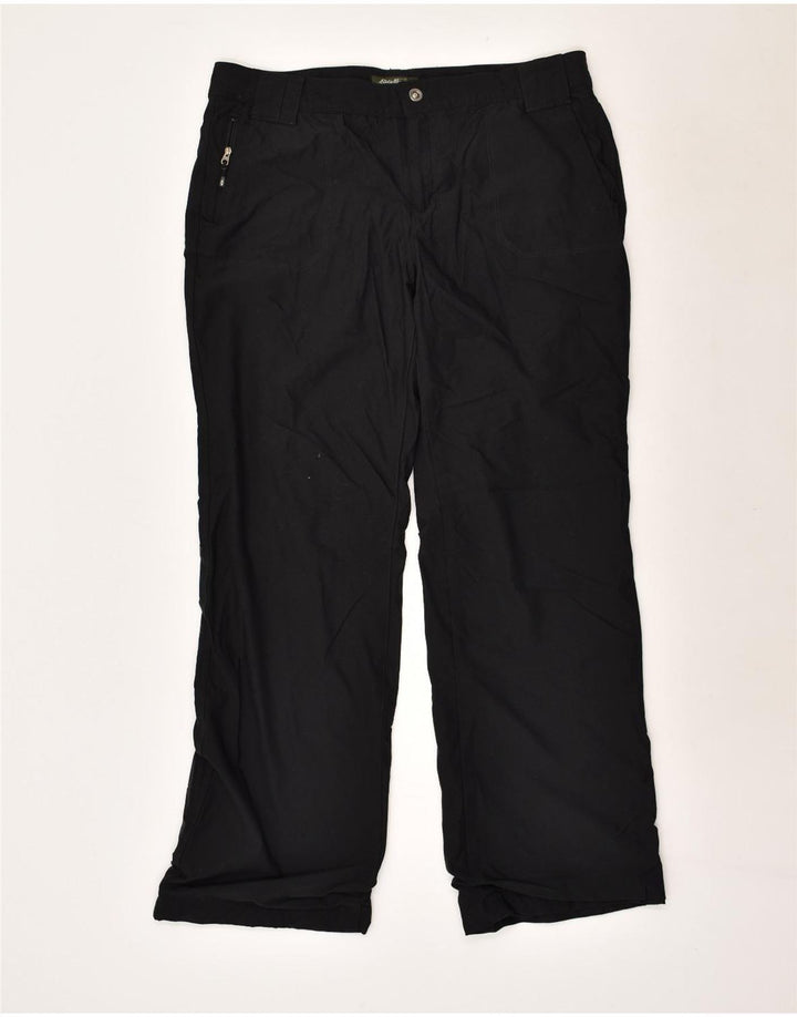 EDDIE BAUER Womens Windbreaker Trousers US 12 Large W34 L32  Black Nylon | Vintage Eddie Bauer | Thrift | Second-Hand Eddie Bauer | Used Clothing | Messina Hembry 