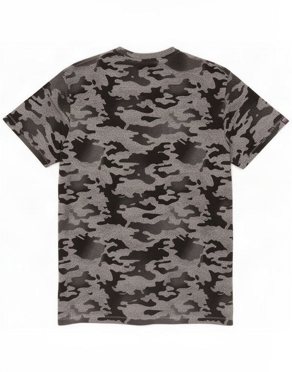 Superdry Mens T-Shirt Top Medium Grey Camouflage Cotton