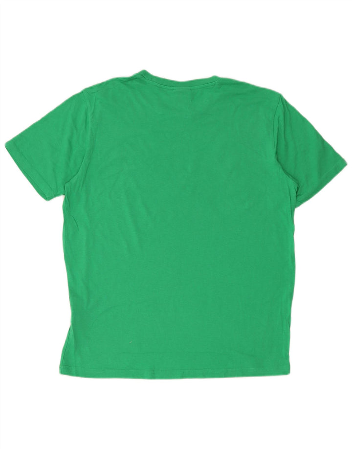 Champion Mens Graphic T-Shirt Top Medium Green Cotton