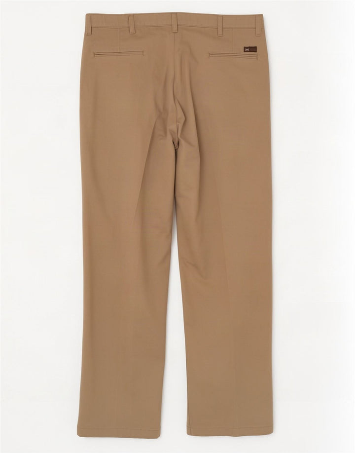 Lee Mens Custom Fit Chino Trousers W38 L32 Beige Cotton