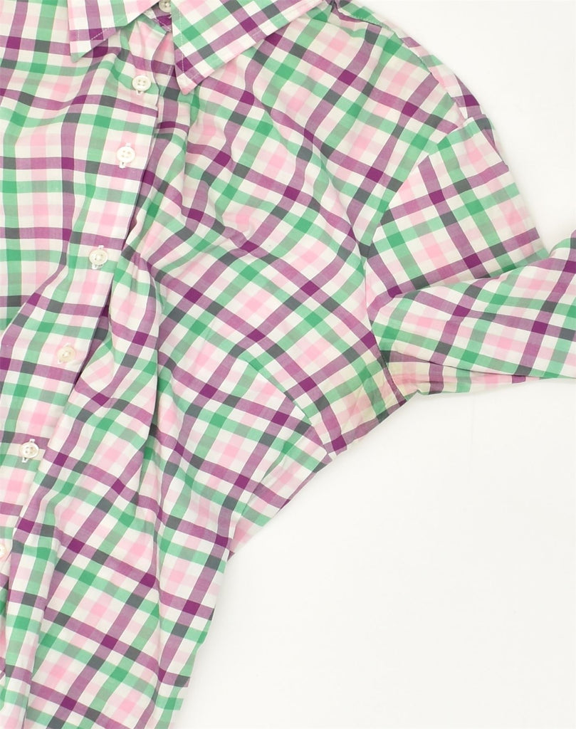 TOMMY HILFIGER Womens Shirt US 8 Medium Pink Check Cotton | Vintage Tommy Hilfiger | Thrift | Second-Hand Tommy Hilfiger | Used Clothing | Messina Hembry 