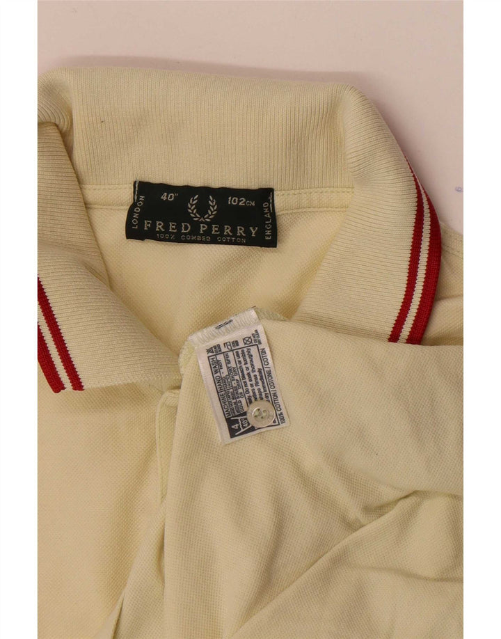 Fred Perry Mens Polo Shirt Medium Yellow Cotton