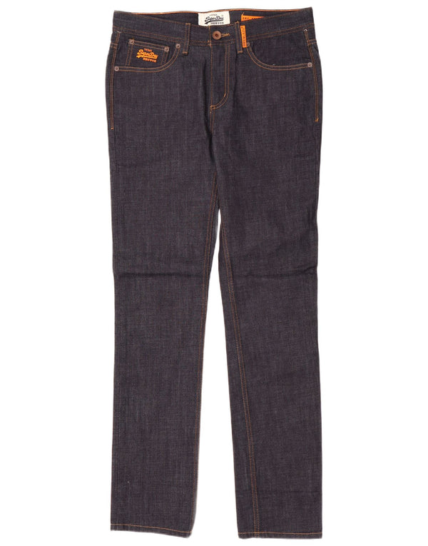 Superdry Mens Skinny Jeans W32 L32 Navy Blue Cotton