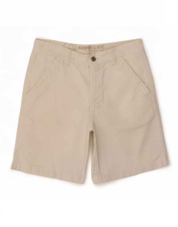 Murphy & Nye Mens Chino Shorts W33 Medium Off White Cotton