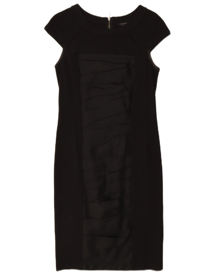 Ted Baker Womens Sheath Dress Size 2 Small Black Viscose