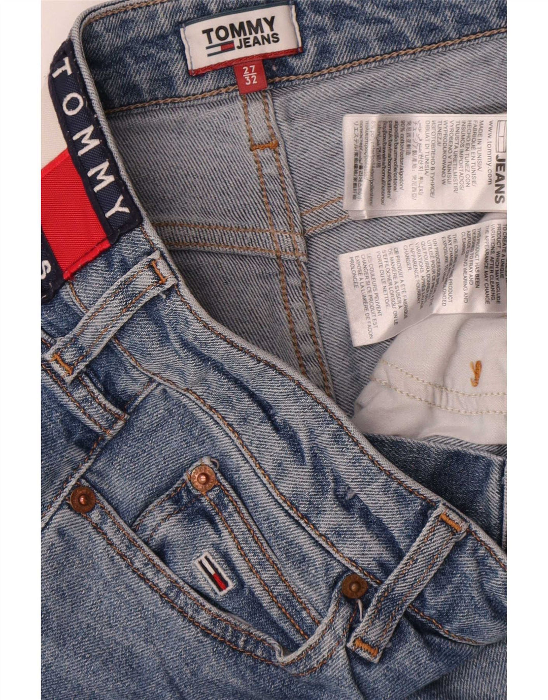 Tommy Hilfiger Womens Kick Crop Flared Jeans W27 L26 Blue Cotton