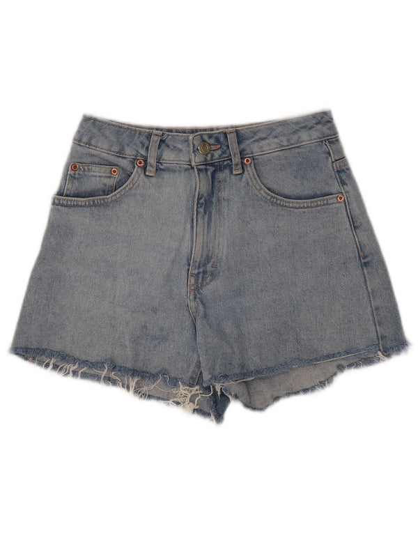 Topshop Womens Mom Denim Shorts UK 8 Small W25 Blue