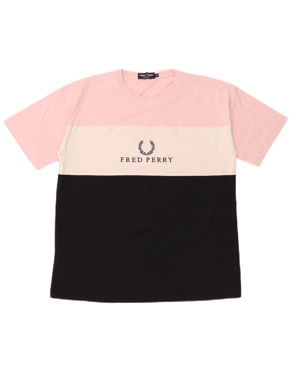 Fred Perry Girls Graphic T-Shirt Top 15-16 Years Multicoloured Colourblock