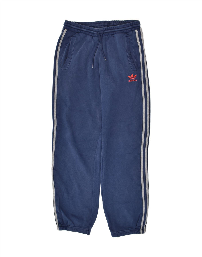 ADIDAS Mens Tracksuit Trousers Joggers Small Navy Blue Cotton | Vintage Adidas | Thrift | Second-Hand Adidas | Used Clothing | Messina Hembry 