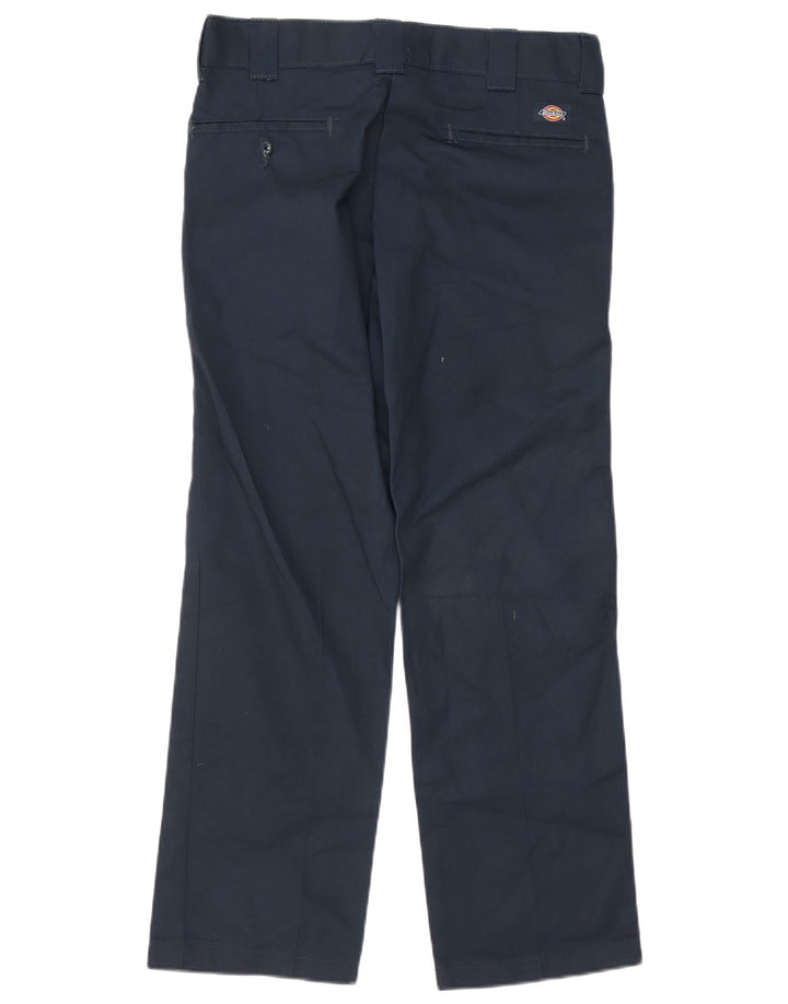 DICKIES Mens Slim Straight Chino Trousers W30 L30 Navy Blue Polyester