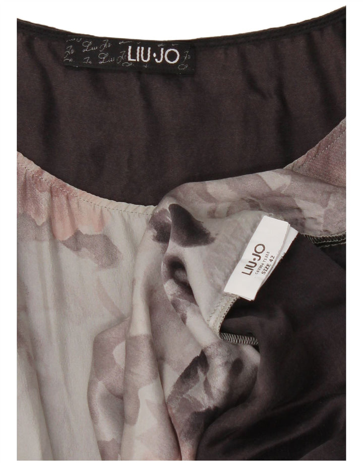 Liu Jo Womens Sleeveless Shift Dress IT 42 Medium Grey Floral