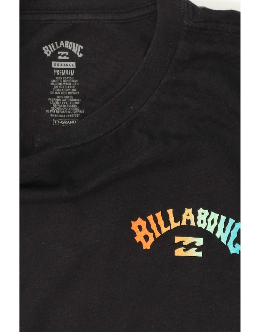 Billabong Mens Graphic T-Shirt Top 2XL Black Cotton