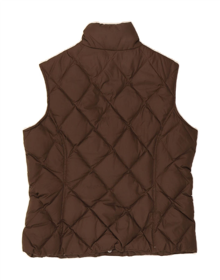 LANDS END Womens Padded Gilet UK 6 XS Brown Nylon Vintage Lands End and Second-Hand Lands End from Messina Hembry 
