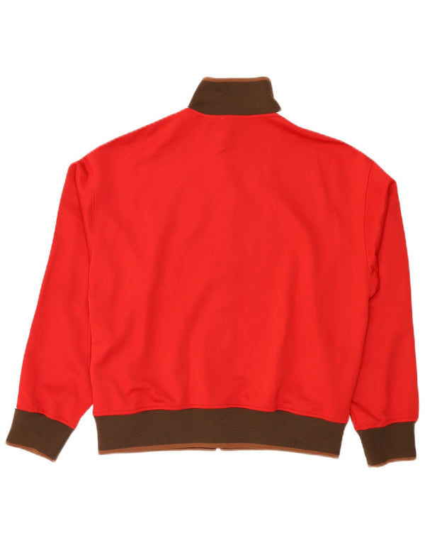 Zara Mens Tracksuit Top Jacket Large Red Colourblock Polyester