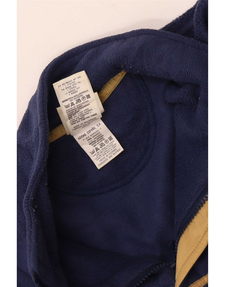 Adidas Mens Zip Neck Fleece Jumper UK 40/42 Medium Navy Blue Polyester