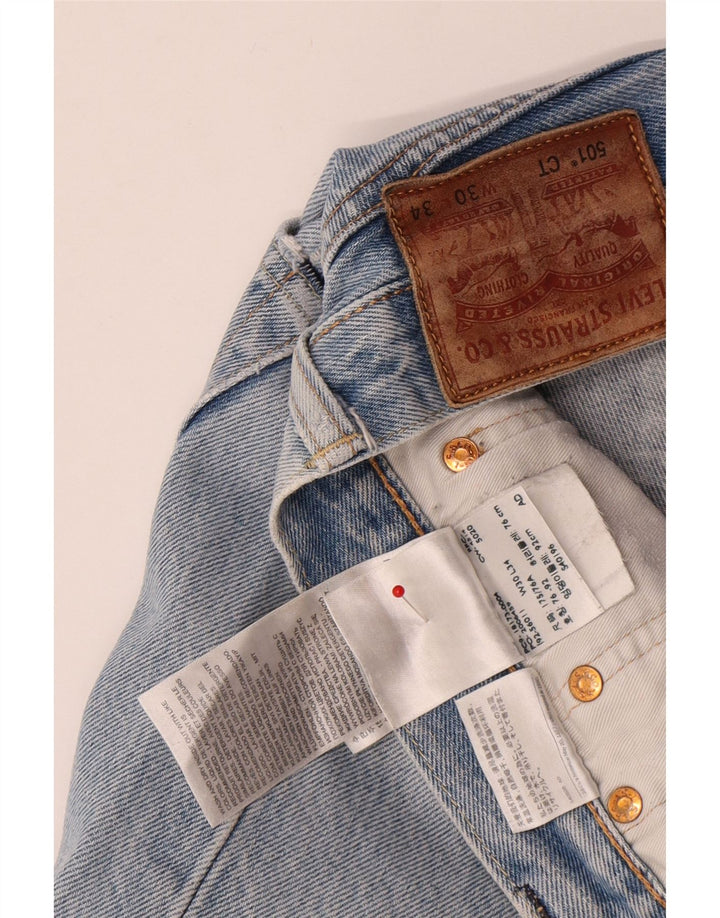 LEVI'S Mens 501 CT Straight Jeans W30 L30 Blue Cotton