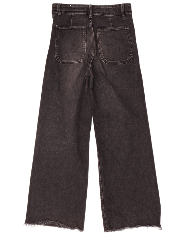 Zara Girls Wide Leg Jeans 11-12 Years W26 L26 Grey Cotton