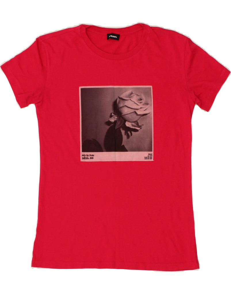 DIESEL Girls Graphic T-Shirt Top 13-14 Years Red Vintage Diesel and Second-Hand Diesel from Messina Hembry 