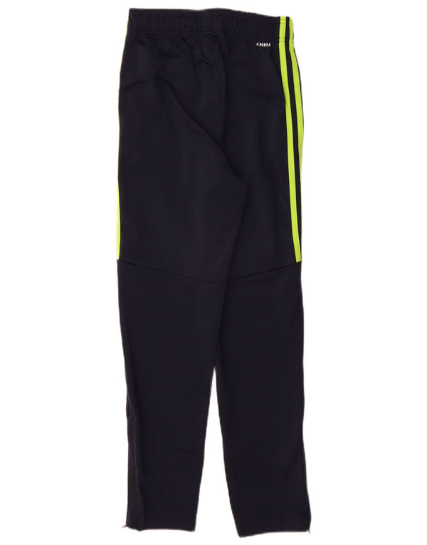 Adidas Boys Aeroready Tracksuit Trousers 11-12 Years Navy Blue Polyester