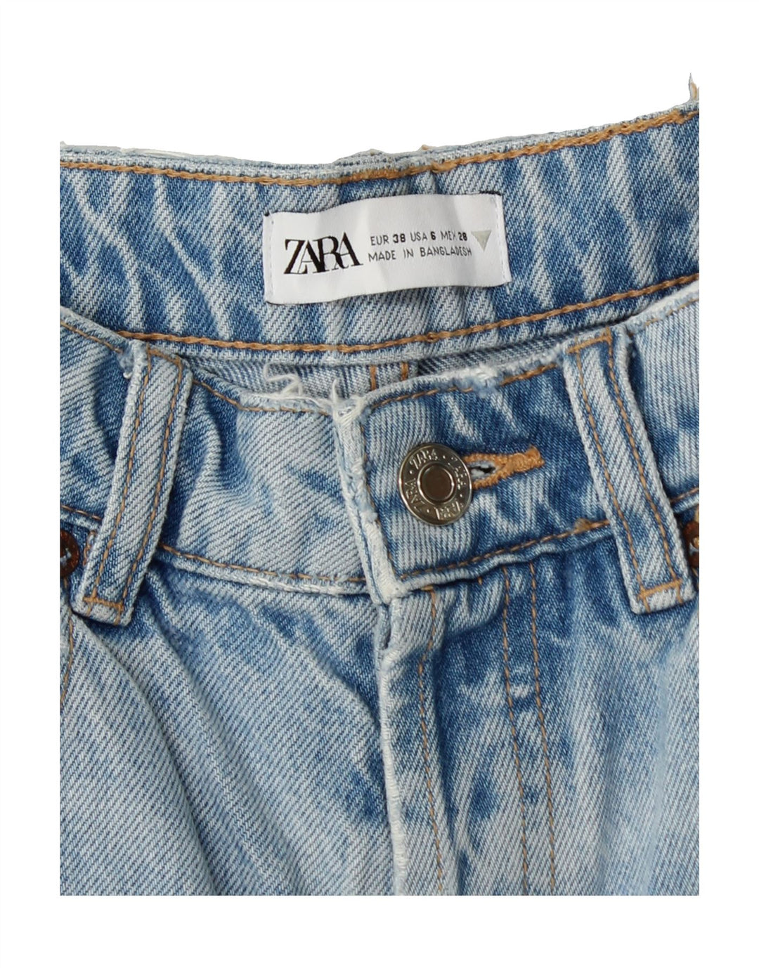 ZARA Womens Straight Jeans EU 38 Small W28 L26 Blue Cotton Vintage Zara and Second-Hand Zara from Messina Hembry 