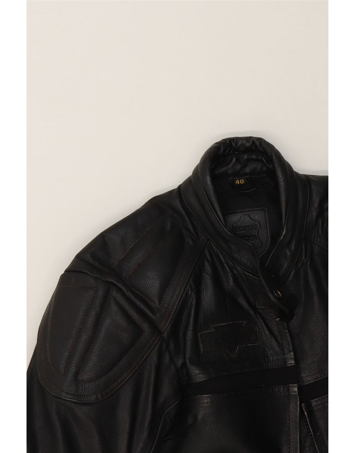MODEKA Womens Leather Biker Jacket EU 40 Medium Black Vintage Modeka and Second-Hand Modeka from Messina Hembry 