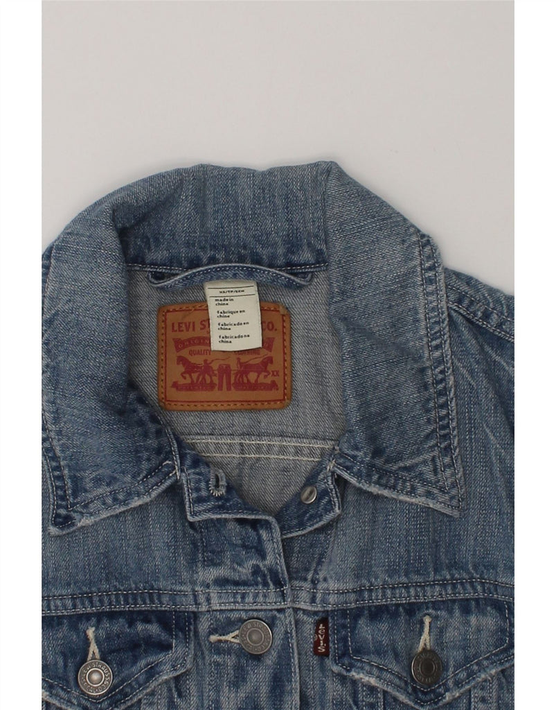 LEVI'S Womens Denim Gilet UK 6 XS Blue Cotton | Vintage Levi's | Thrift | Second-Hand Levi's | Used Clothing | Messina Hembry 