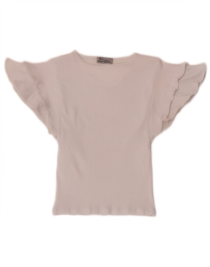 Zara Womens Crop Batwing Blouse Top UK 8 Small White Cotton