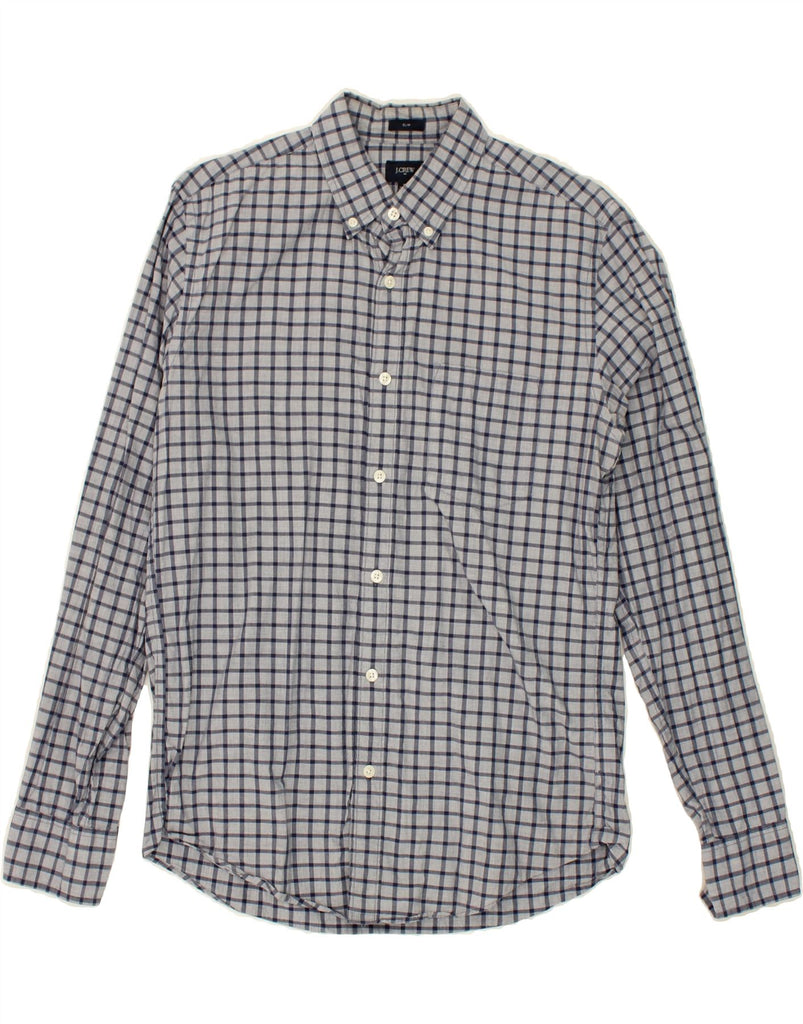 J. CREW Mens Slim Shirt Medium Blue Check Cotton Vintage J. Crew and Second-Hand J. Crew from Messina Hembry 