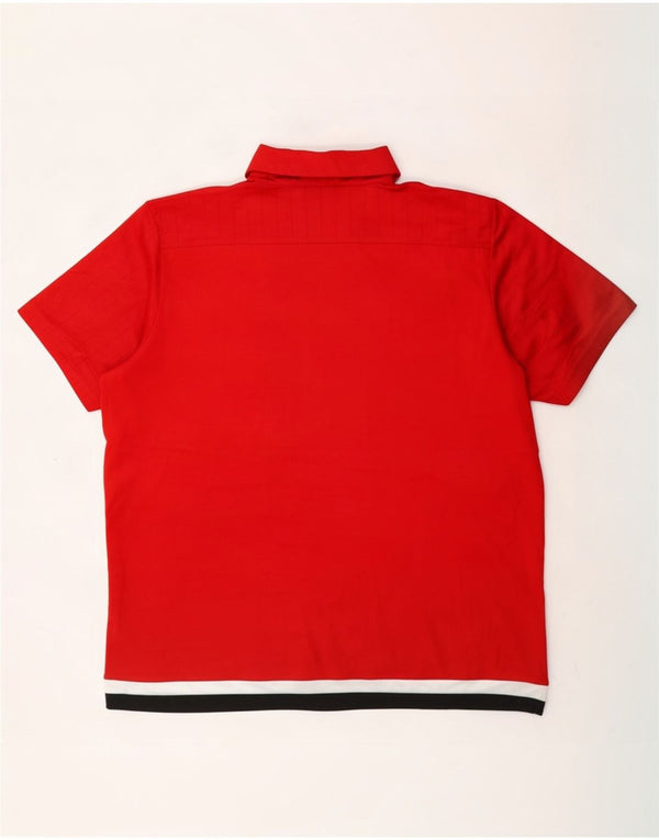 Adidas Mens Climalite Polo Shirt XL Red Colourblock