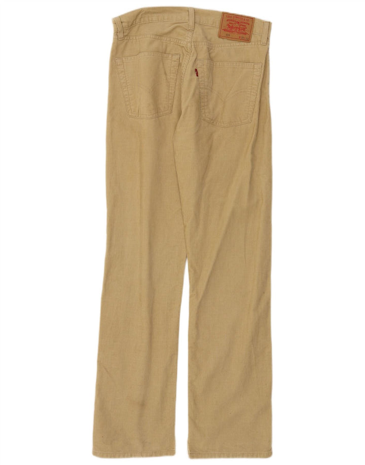 LEVI'S Mens 551 Loose Fit Corduroy Trousers W32 L32 Beige Cotton