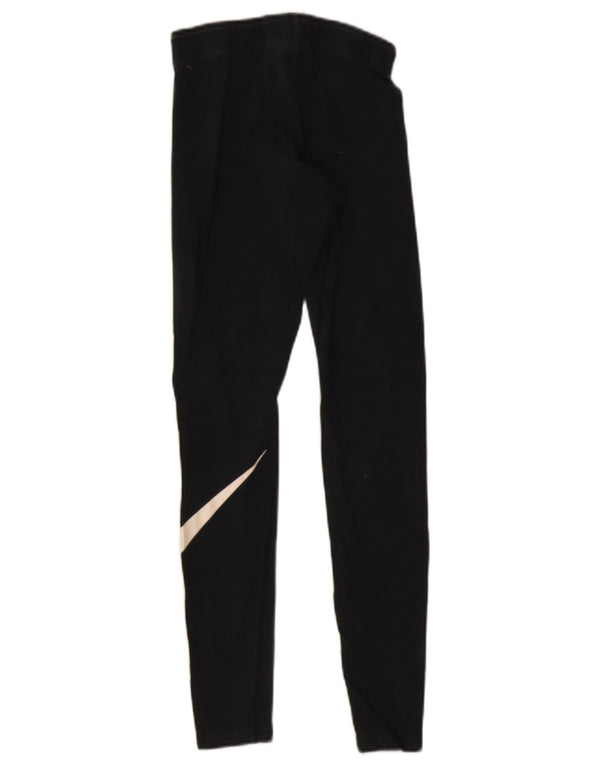 Nike Womens Graphic Leggings UK 4 XS  Black Cotton