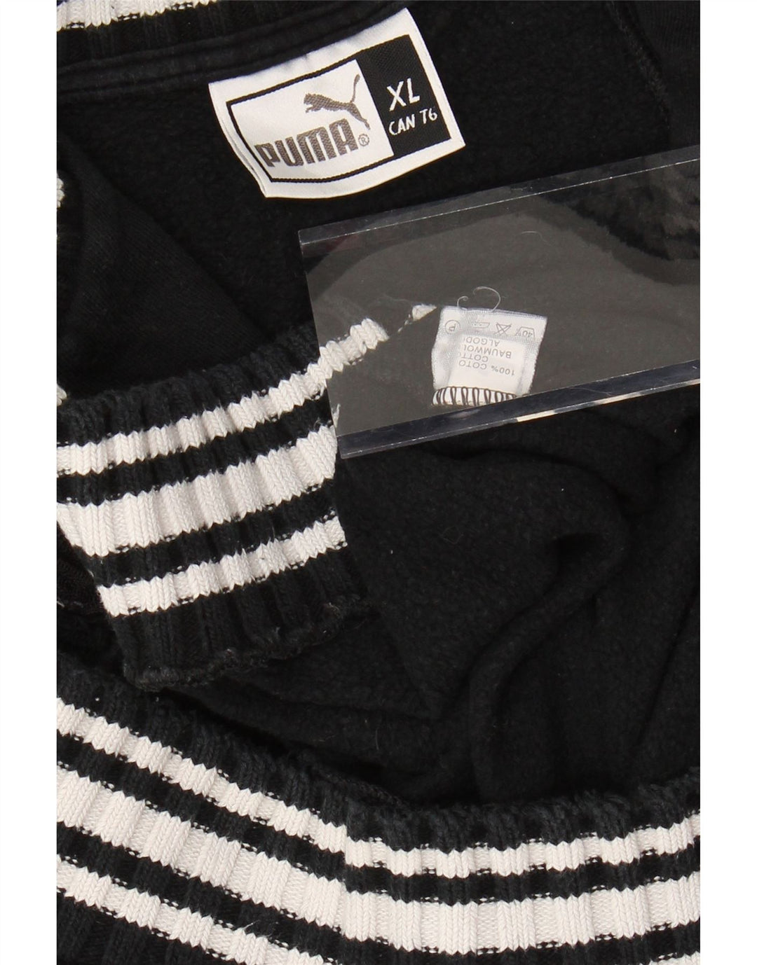 PUMA Womens Tracksuit Top Jacket UK 18 XL Black Cotton