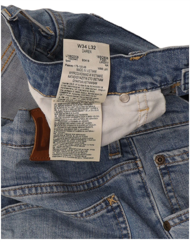 Lee Mens Daren Straight Jeans W34 L32 Blue Cotton