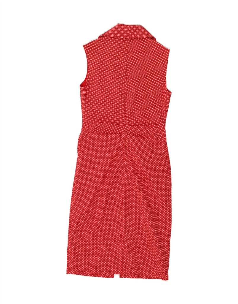 JOSEPH RIBKOFF Womens Sleeveless Shirt Dress UK 6 Small Red Polka Dot Vintage Joseph Ribkoff and Second-Hand Joseph Ribkoff from Messina Hembry 